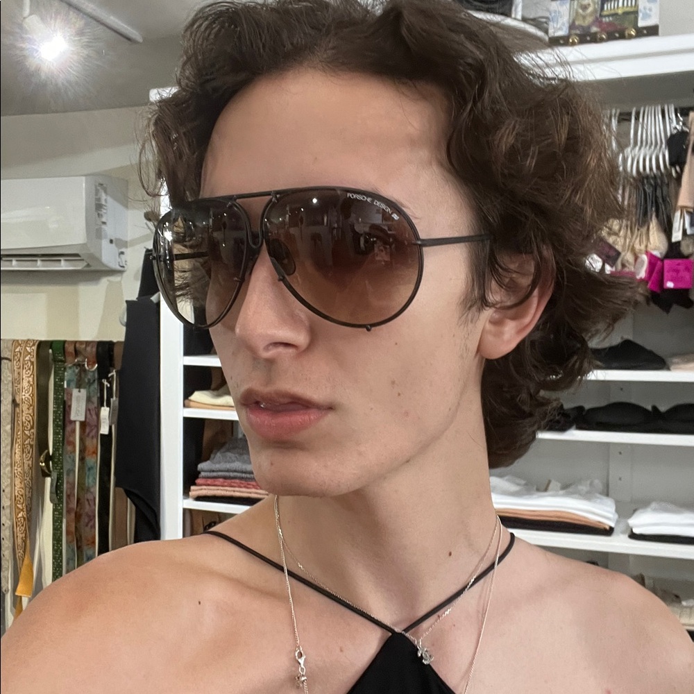 Porsche Design Black Frame Sunglasses with Brown Lenses